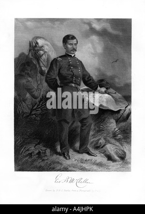 General GB McClellan, American Civil War major general, 1862-1867.Artist: Felix Octavius Carr Darley Stock Photo