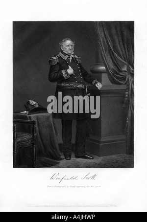 General Winfield Scott, United States Army general, diplomat, and presidential candidate, 1862-1867. Artist: Unknown Stock Photo
