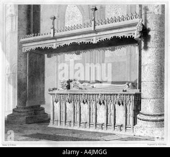 Tomb of Henry IV and his Queen Joan of Navarre in Canterbury Cathedral, 1825. Artist: John Le Keux Stock Photo