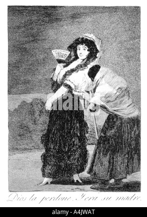 'God forgive her, and it was her mother', 1799. Artist: Francisco Goya Stock Photo