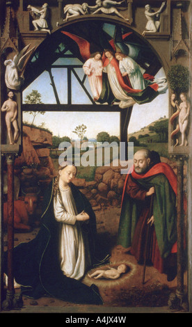 'Nativity', 1452. Artist: Petrus Christus Stock Photo