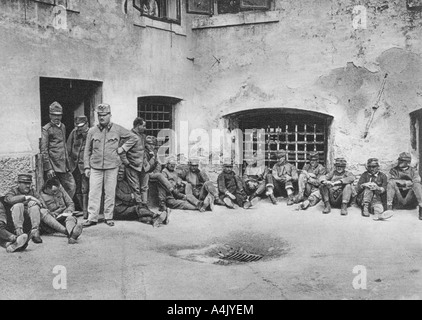 Italian prisoners in Ljubljana (Laibach) Castle, World War I, 1915. Artist: Unknown Stock Photo