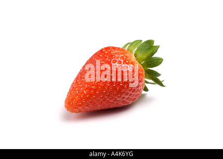A lonely strawberry isolated on a white background Stock Photo