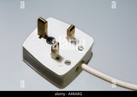 Closeup 13 Amp British mains 3 three pin plug Stock Photo