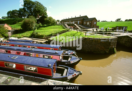 Cheshire Bunbury Locks on Shropshire Union Canal Stock Photo