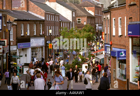 Cheshire Congleton shoppers in Bridge Street Stock Photo