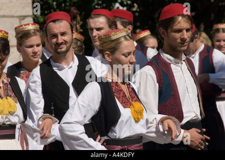 Traditional Croatian Dancers in cilipi Croatia dubrovnik cilipi Stock Photo