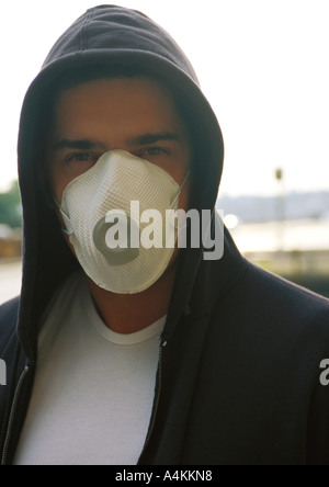 Man wearing a mask over his eyes Stock Photo - Alamy