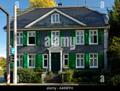 Traditional 'Bergisch' slate covered house in Solingen, Germany. Stock Photo