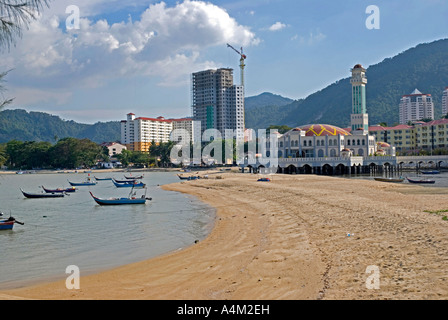 Tanjong Bungah mosque also known as The Floating Mosque in Georgetown Penang, Malaysia Stock Photo