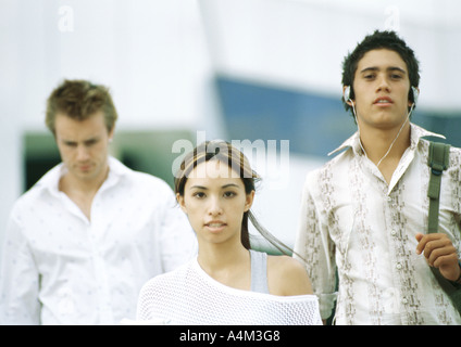 Three students walking Stock Photo