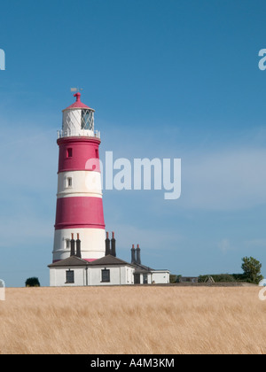 LIGHTHOUSE WITH RIPE CEREAL CROP,HAPPISBURGH, NORFOLK, EAST, ANGLIA, UK Stock Photo