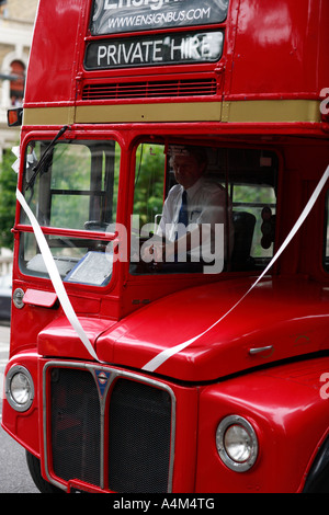 Red London Bus for hire Stock Photo