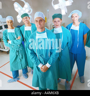 Surgical team smiling, portrait Stock Photo
