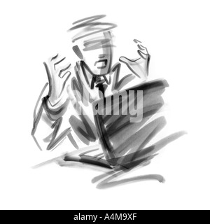 Businessman making stressful gesture Stock Photo