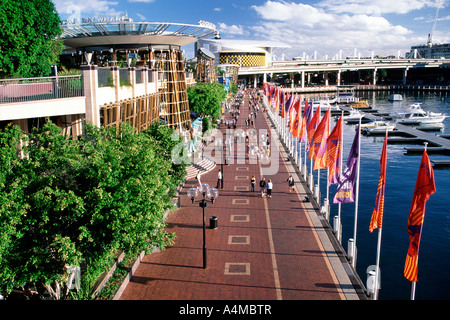 Cockle Bay Wharf and part of Darling harbour in Sydney Australia. Stock Photo