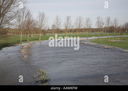 Flooding on the River Waveney, Norfolk Suffolk border near Harleston , England Stock Photo