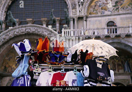 Venice Italy Souvenir stall in front of Basilica San Marco Stock Photo