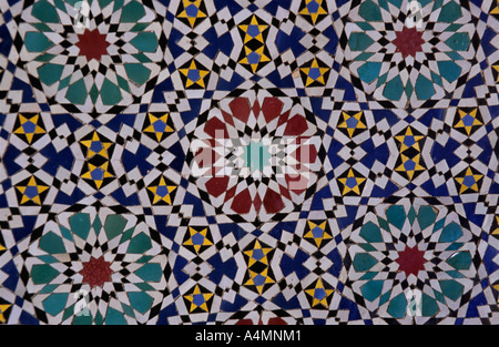 Fes el Bali, Morocco. Interior wall tiles at the Royal Palace Dar el Makhzen Stock Photo