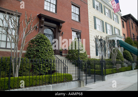 The Lee House left and The Blair House right on Pennsylvania Avenue near The White House Washington DC USA Stock Photo