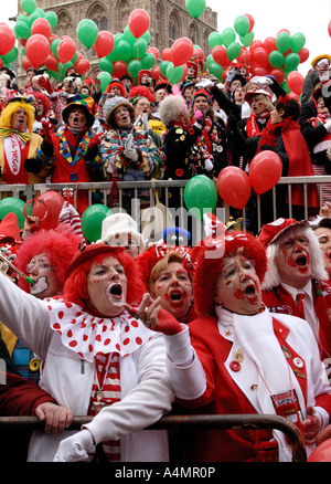 Germans celebrating carnival in Cologne Stock Photo