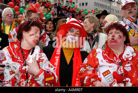 Germans celebrating carnival in Cologne Stock Photo