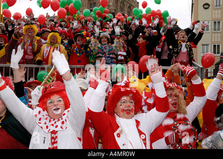 Germans celebrating carnival in Cologne Stock Photo