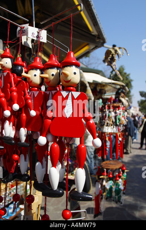Venice Italy Pinocchio wooden puppet souvenir on sale in Venice Italy Stock Photo