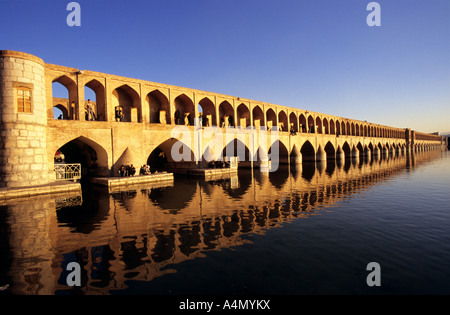 Si-o-Seh Pol, also called the Bridge of 33 Arches, Isfahan, Iran Stock Photo