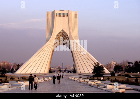 The Azadi Tower, or King Memorial Tower, is the symbol of Teheran, Iran ...