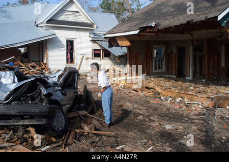 Hurricane Katrina Damage in Long Beach, Mississippi Stock Photo