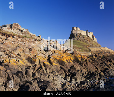 Lindisfarne Castle on Holy Island Northumberland in summer Stock Photo
