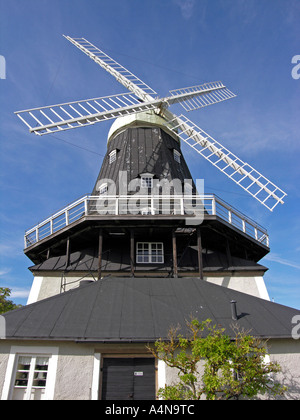 old Dutch windmill in Sandvik little fisher village on the western coas tof the island Oland Sweden Stock Photo