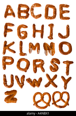 Pretzel Font Alphabet Stock Photo