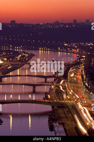 sunset at Rouen with the river Seine Stock Photo