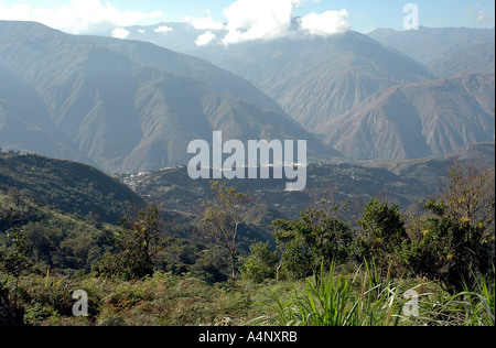 In the Andes mountains in Venezuela a village sprawls across s hilltop in the heights above Mérida Stock Photo