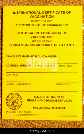 International Certificate of Vaccination travel document Stock Photo