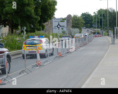 ROAD WORKS AND TRAFFIC JAM, HOLD UP ,NEAR TO NESTLE BUILDING SITE NORWICH NORFOLK EAST ANGLIA ENGLAND UK Stock Photo
