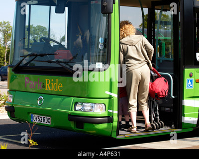 PARK AND RIDE CAR PARK SPROWSTON NORWICH NOFOLK EAST ANGLIA ENGLAND UK Stock Photo