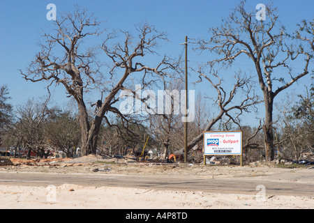 Reconstruction site for IHOP restaurant to rebuild after Hurricane Katrina in Gulfport, Mississippi
