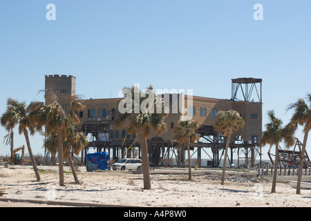 Treasure Bay Casino is gutted and beached by Hurricane Katrina in Biloxi Mississippi Stock Photo