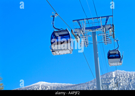 Ski gondola in Lake Tahoe Heavenly Valley California Stock Photo