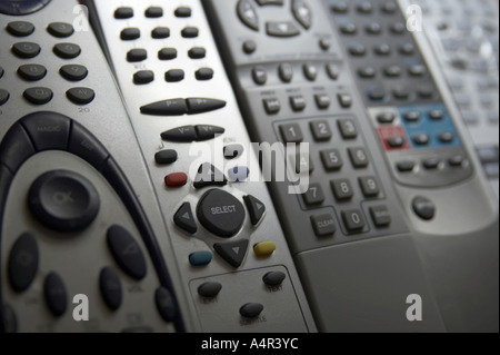 remote controls for home entertainment Stock Photo