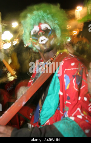 Scary masks at the annual carnival in Mindelo, Sao Vicente 2007 Stock Photo