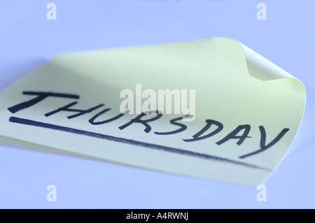 weekdays, thursday memo Stock Photo