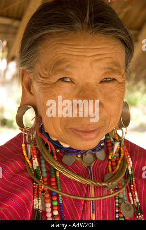 Long Ear Hill Tribe Woman Mae Hong Son Thailand Stock Photo - Alamy