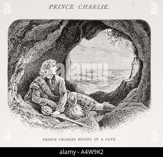 Bonnie prince Charles Charlie Edward stuart battle Culloden Scotland Scottish jacobite rebellion fled France hiding cave escape Stock Photo