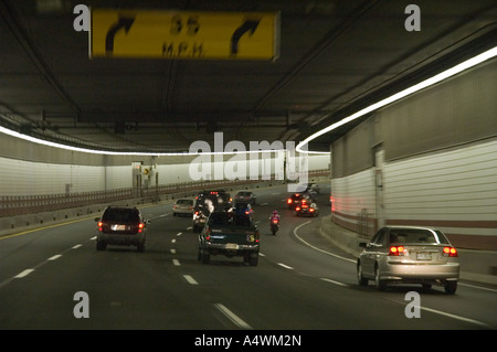 The Ted Williams Tunnel in Boston, part of the much maligned Big Dig construction project Stock Photo