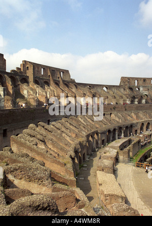 A view of the inside of the ancient Colosseum in Rome Italy Stock Photo