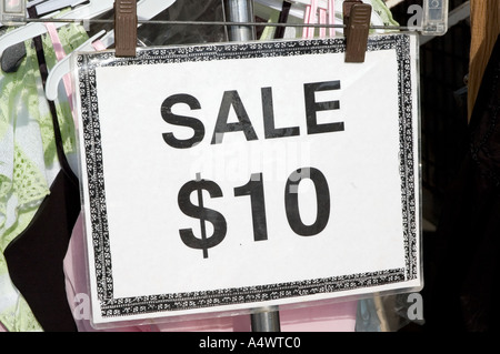 A 'Sale' sign in a shop Stock Photo